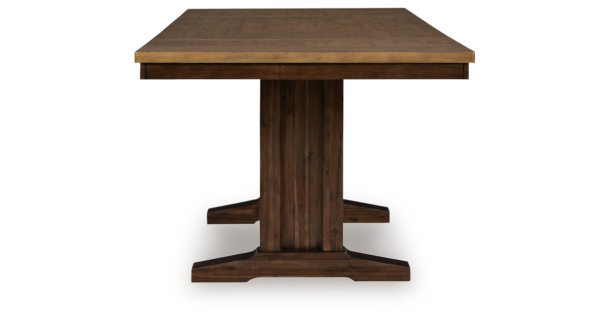 Rylandeen Light Brown/Dark Brown Counter Height Dining Extension Table from Ashley - Luna Furniture