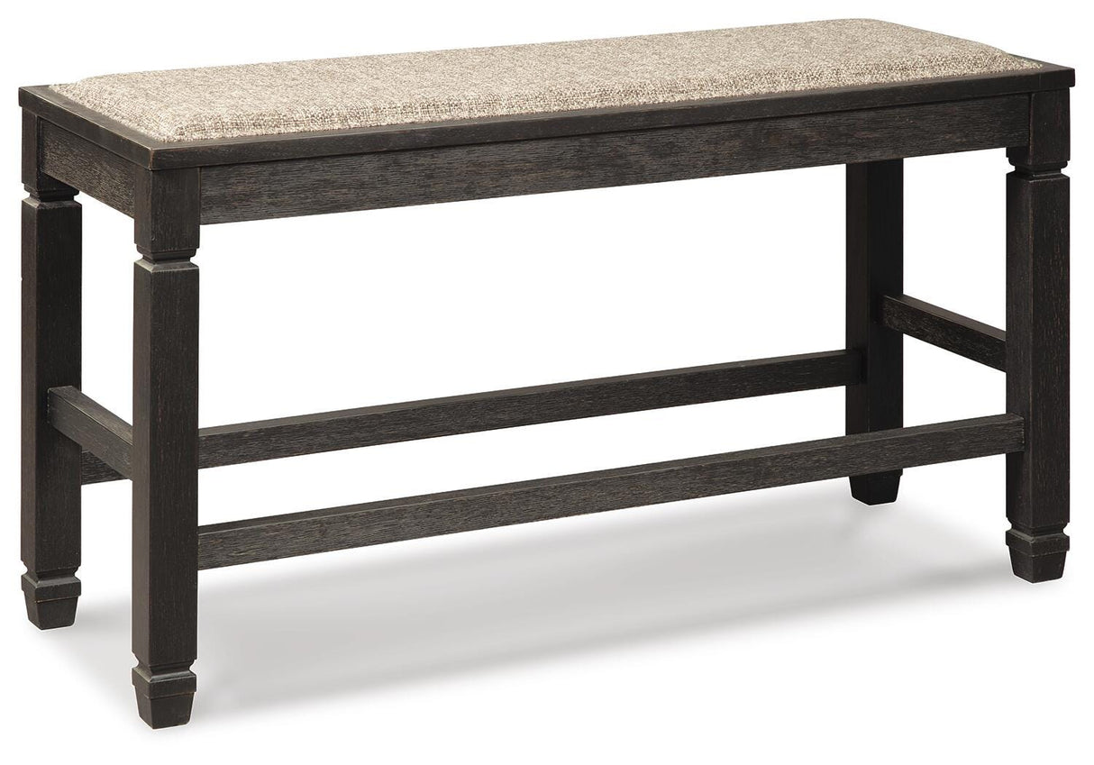 Tyler Creek Counter Height Dining Table and 4 Barstools and Bench in Black/Gray from Ashley - Luna Furniture