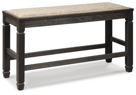 Tyler Creek Counter Height Dining Table and 4 Barstools and Bench in Black/Gray from Ashley - Luna Furniture