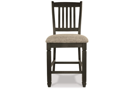 Tyler Creek Black/Grayish Brown Counter Height Table with 4 Barstools, Server and Display Cabinet from Ashley - Luna Furniture