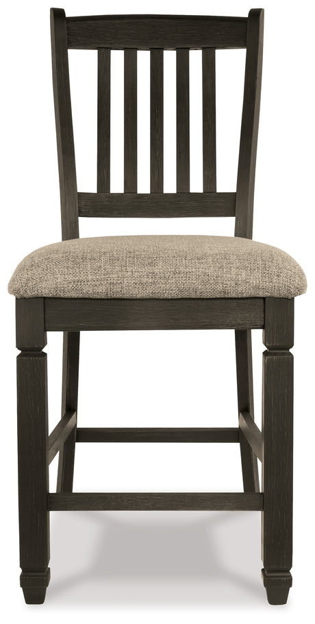 Tyler Creek Black/Grayish Brown Counter Height Barstool, Set of 2 from Ashley Furniture - Luna Furniture