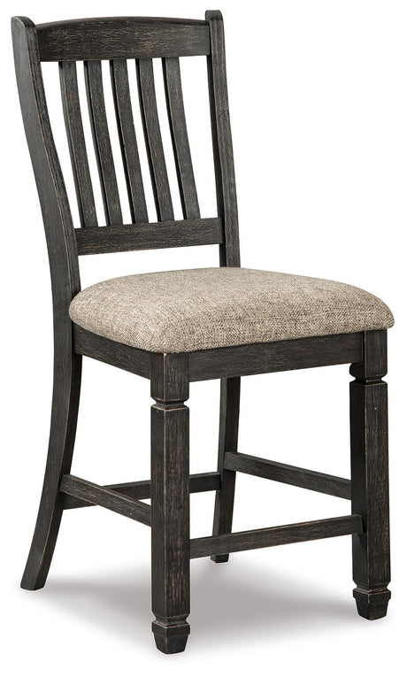 Tyler Creek Black/Grayish Brown Counter Height Dining Table and 4 Barstools with Server from Ashley - Luna Furniture