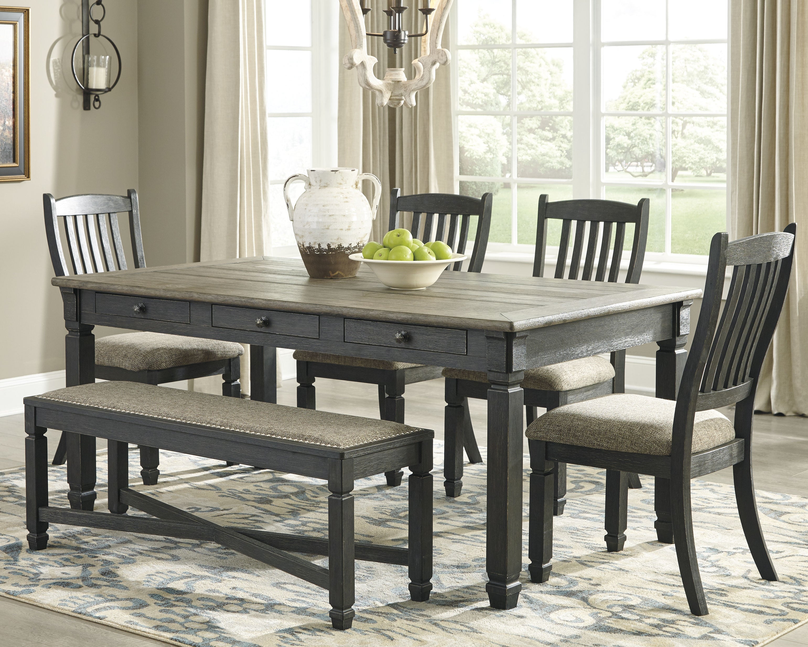 Ashley Tyler Creek Black-Gray Dining Room Set - Luna Furniture