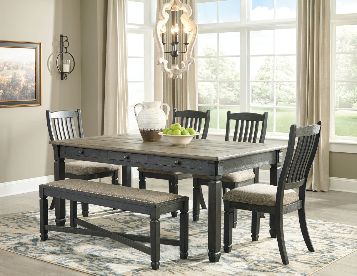 Tyler Creek Black/Grayish Brown Rectangular Dining Set from Ashley - Luna Furniture