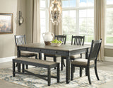 Tyler Creek Black/Grayish Brown Rectangular Dining Set from Ashley - Luna Furniture