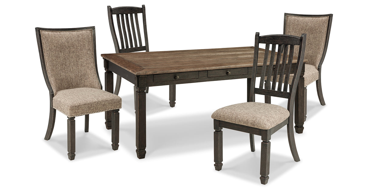 Tyler Creek Black/Grayish Brown Dining Table and 4 Chairs from Ashley Furniture - Luna Furniture