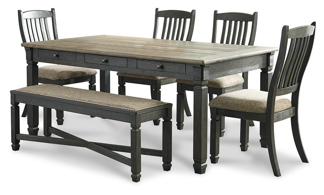 Tyler Creek Black/Grayish Brown Rectangular Dining Set from Ashley - Luna Furniture