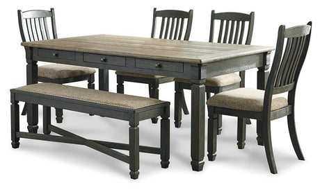 Tyler Creek Black/Grayish Brown Rectangular Dining Set from Ashley - Luna Furniture