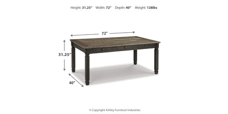Tyler Creek Black/Gray Dining Table from Ashley - Luna Furniture