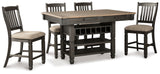 Tyler Creek Black/Grayish Brown Counter Height Dining Table and 4 Barstools with Server from Ashley Furniture - Luna Furniture