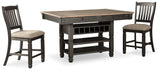 Tyler Creek Black/Gray Counter Height Dining Table and 2 Barstools from Ashley - Luna Furniture