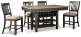 Tyler Creek Black/Grayish Brown Counter Height Dining Table and 4 Barstools with Server from Ashley Furniture - Luna Furniture