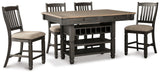 Tyler Creek Black/Grayish Brown Counter Height Dining Table and 4 Barstools with Server from Ashley Furniture - Luna Furniture