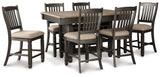 Tyler Creek Black/Gray Counter Height Dining Table and 6 Barstools from Ashley Furniture - Luna Furniture