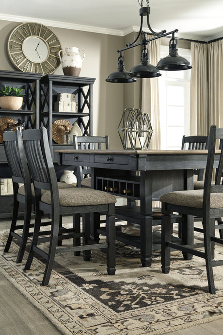 Tyler Creek Black/Grayish Brown Counter Height Set from Ashley - Luna Furniture