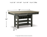 Tyler Creek Black/Grayish Brown Counter Height Dining Table and 4 Barstools with Server from Ashley Furniture - Luna Furniture