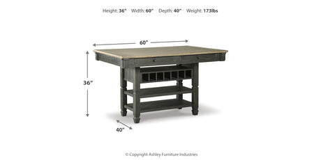 Tyler Creek Black/Gray Counter Height Dining Table from Ashley - Luna Furniture