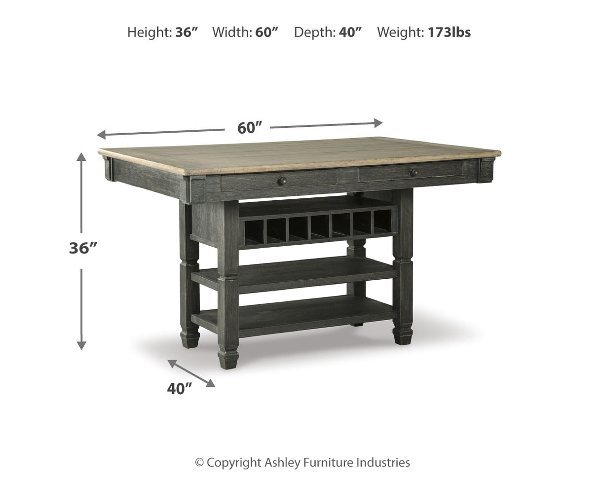 Tyler Creek Black/Gray Counter Height Dining Table with 4 Barstools from Ashley Furniture - Luna Furniture