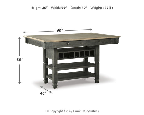 Tyler Creek Black/Gray Counter Height Dining Table with 4 Barstools from Ashley Furniture - Luna Furniture