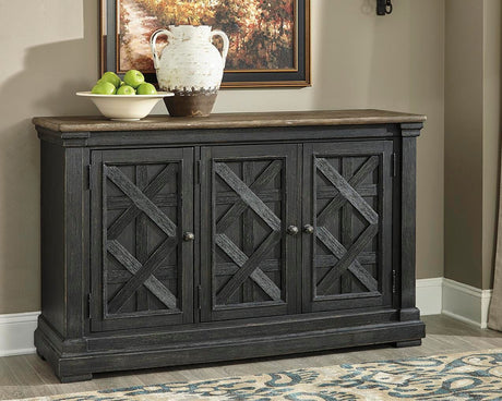Tyler Creek Black/Grayish Brown Counter Height Dining Table and 4 Barstools with Server from Ashley - Luna Furniture
