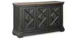 Tyler Creek Black/Grayish Brown Counter Height Table with 4 Barstools, Server and Display Cabinet from Ashley Furniture - Luna Furniture