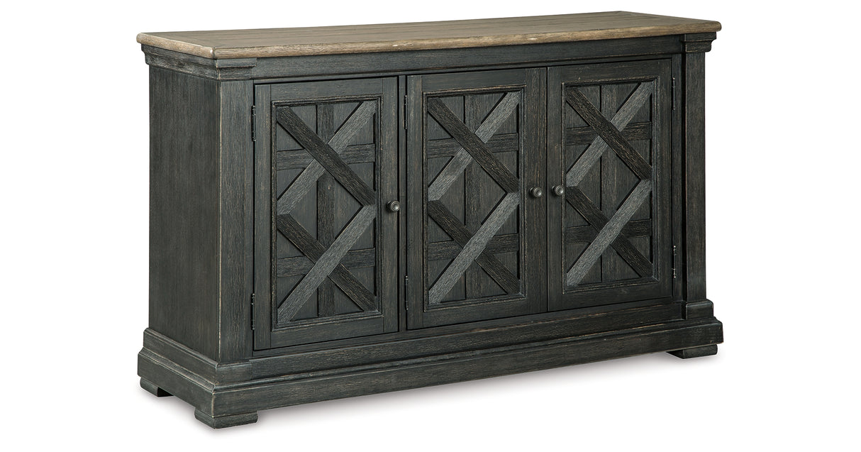 Tyler Creek Black/Grayish Brown Counter Height Dining Table and 4 Barstools with Server from Ashley Furniture - Luna Furniture