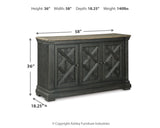 Tyler Creek Black/Grayish Brown Counter Height Table with 4 Barstools, Server and Display Cabinet from Ashley Furniture - Luna Furniture