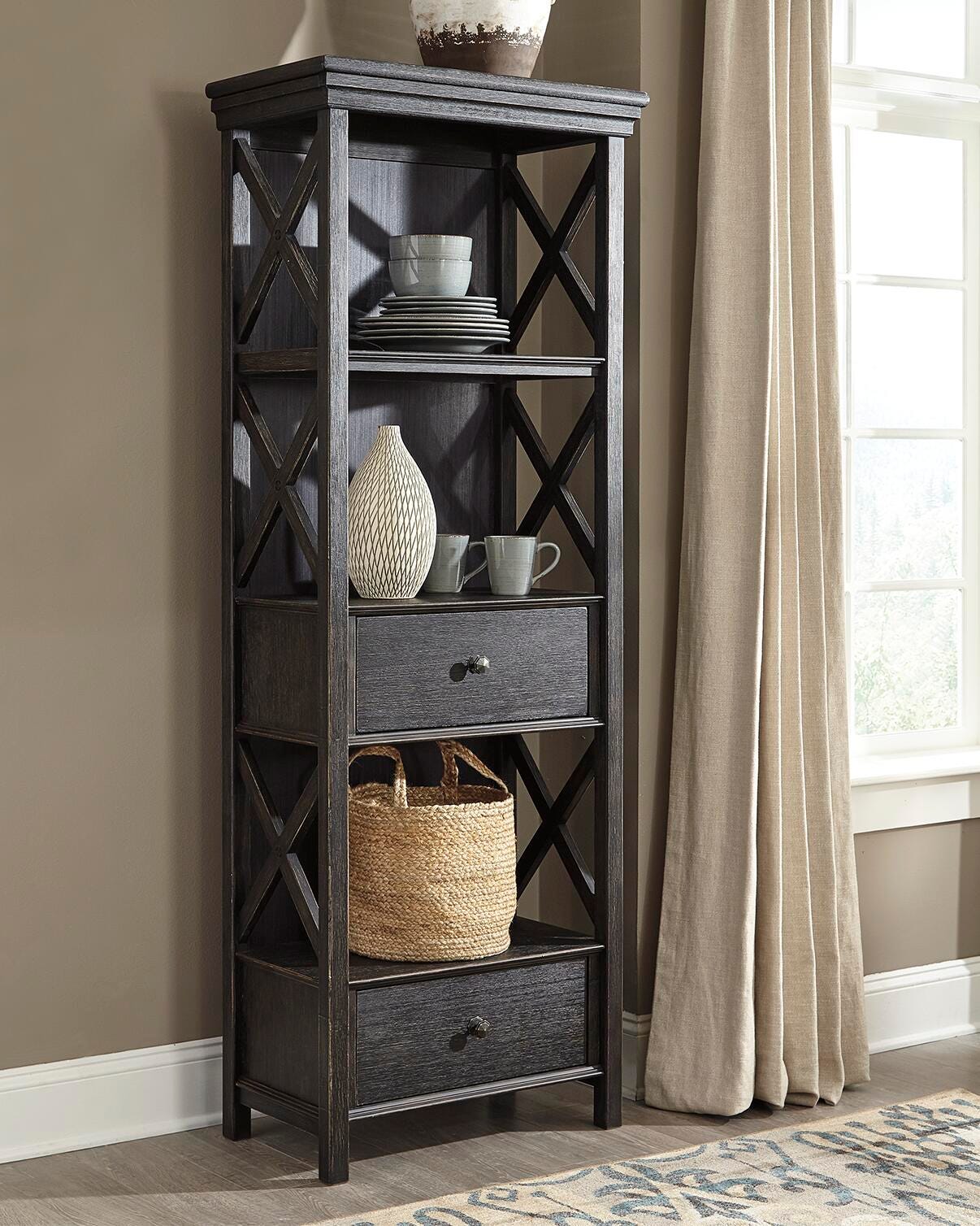 Tyler Creek Black/Gray Display Cabinet from Ashley - Luna Furniture