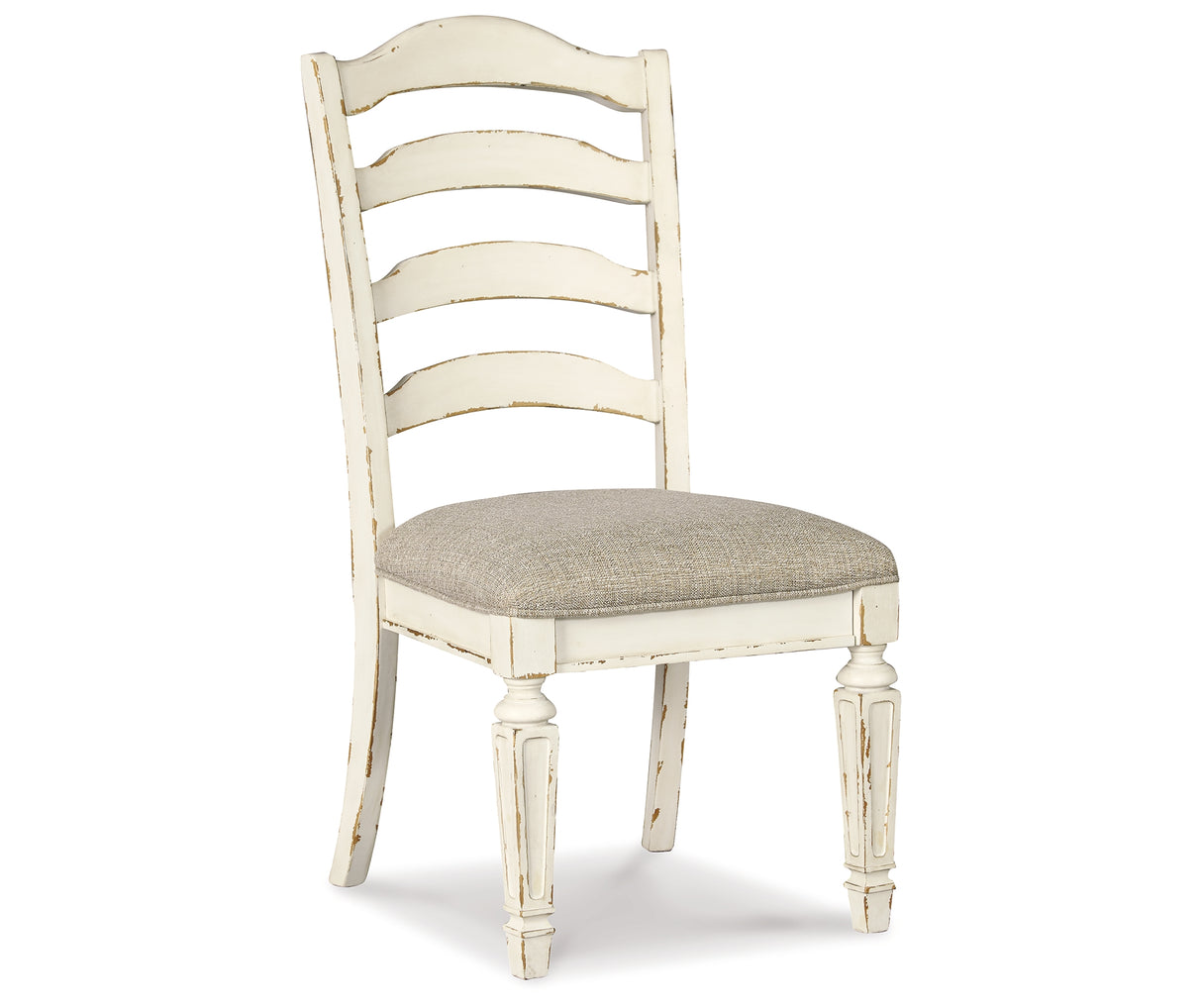 Realyn Chipped White Dining Table and 4 Chairs from Ashley Furniture - Luna Furniture