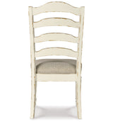Realyn Chipped White Dining Table and 4 Chairs from Ashley Furniture - Luna Furniture