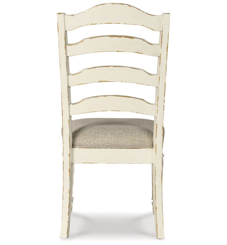 Realyn Chipped White Dining Table and 4 Chairs from Ashley - Luna Furniture