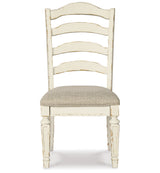 Realyn Chipped White Dining Table and 4 Chairs from Ashley Furniture - Luna Furniture
