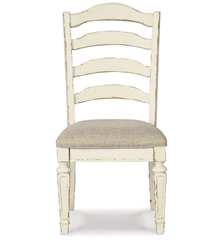Realyn Chipped White Dining Table and 4 Chairs from Ashley - Luna Furniture