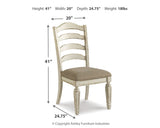 Realyn Chipped White Rectangular Dining Table and 8 Ladder Back Chairs from Ashley Furniture - Luna Furniture