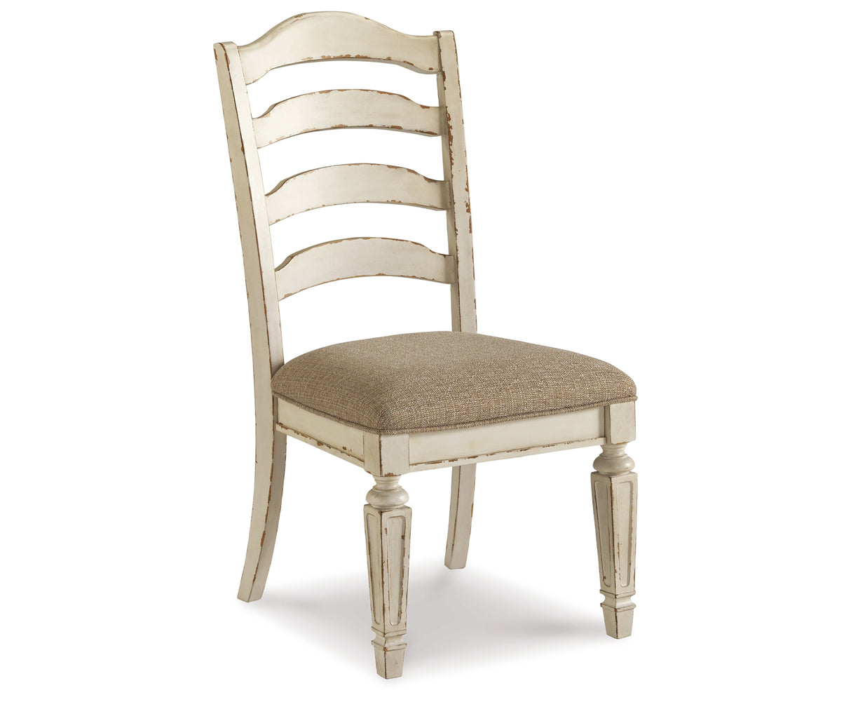 Realyn Dining Table and 8 Chairs in Chipped White from Ashley Furniture - Luna Furniture
