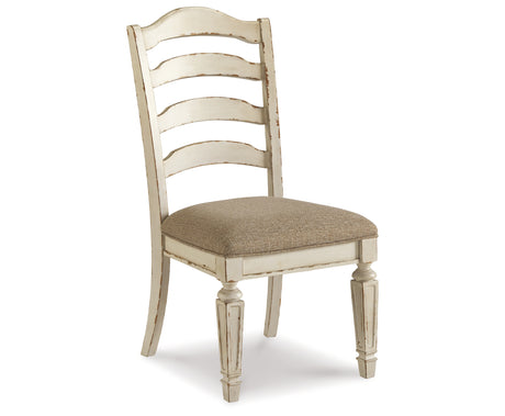 Realyn Dining Table and 8 Chairs in Chipped White from Ashley Furniture - Luna Furniture