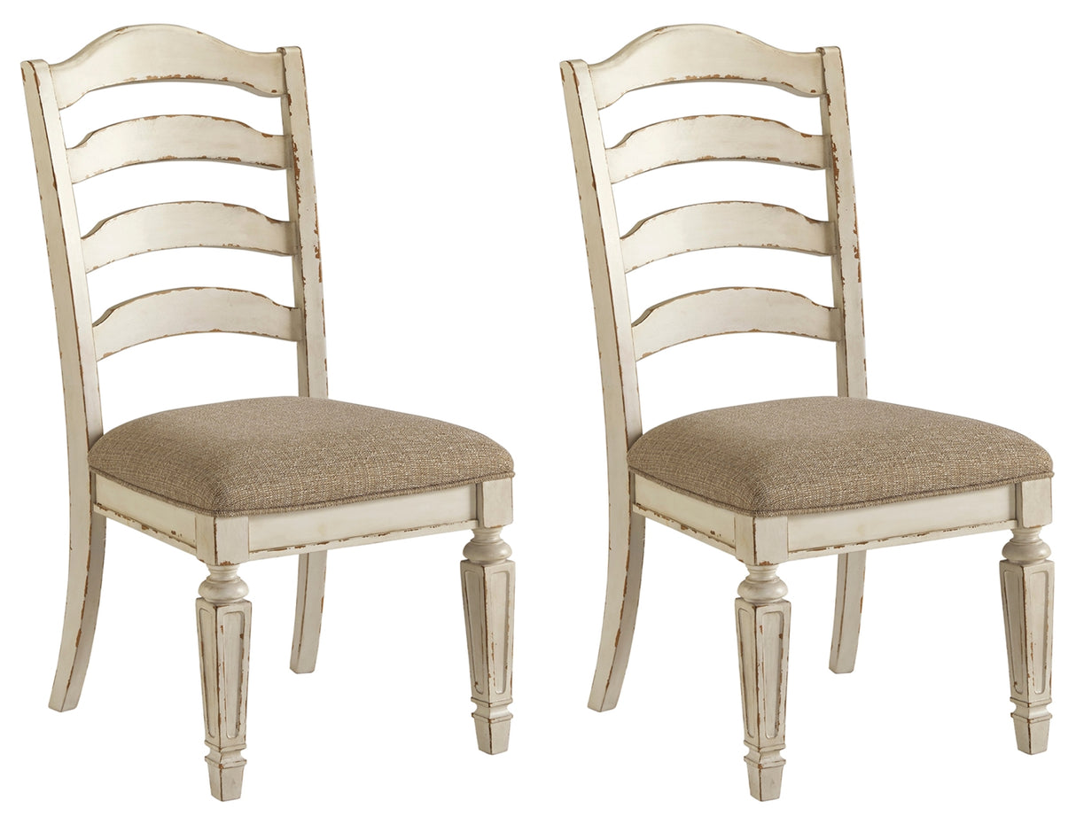 Realyn Chipped White Dining Chair, Set of 2 from Ashley Furniture - Luna Furniture