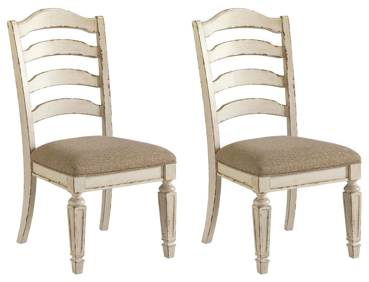 Realyn Chipped White Dining Chair, Set of 2 from Ashley Furniture - Luna Furniture