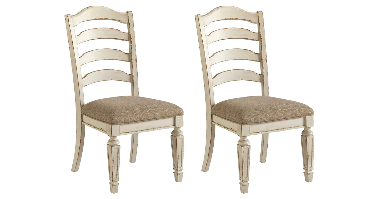 Realyn Chipped White Dining Chair, Set of 2 from Ashley Furniture - Luna Furniture