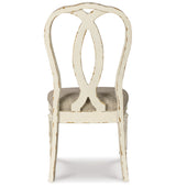 Realyn Chipped White Oval Dining Table and 6 Ribbon Chairs with Server from Ashley Furniture - Luna Furniture