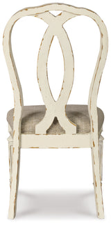 Realyn Chipped White Oval Dining Table and 8 Ribbon Back Chairs from Ashley Furniture - Luna Furniture