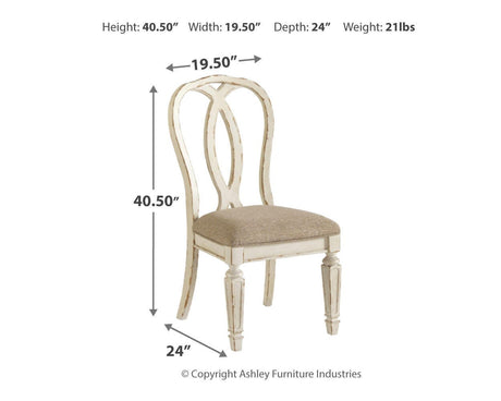 Realyn Chipped White Rectangular Extendable Ribbon Dining Set from Ashley Furniture - Luna Furniture