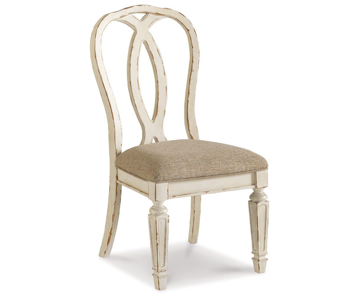 Realyn Dining Table and 8 Chairs in Chipped White from Ashley Furniture - Luna Furniture