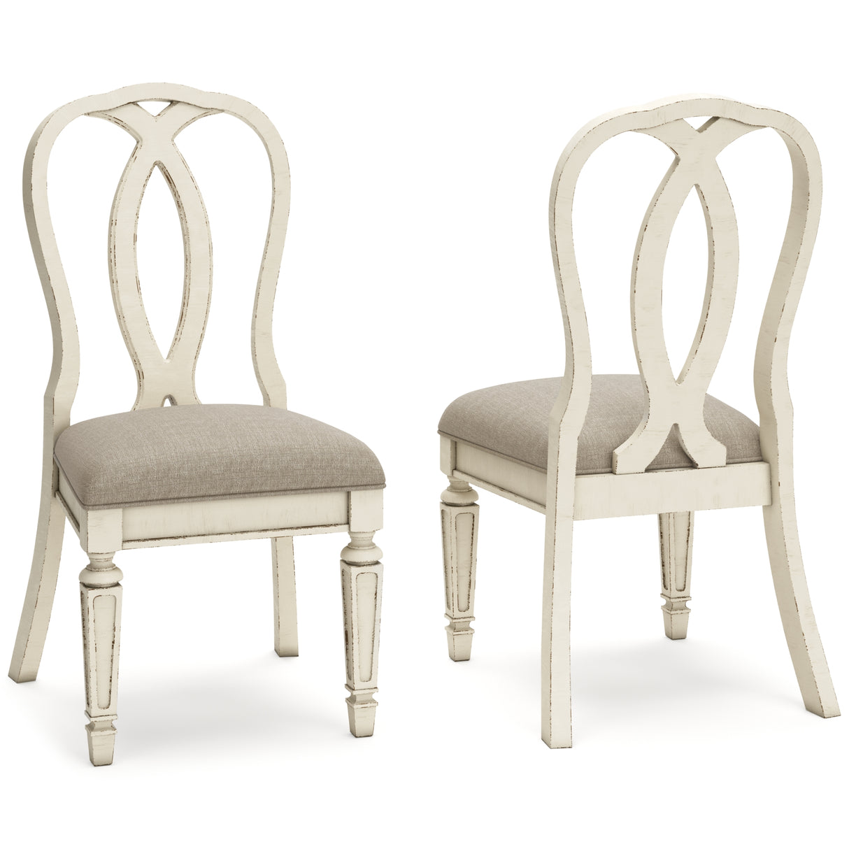 Realyn Chipped White Dining Chair, Set of 2 from Ashley Furniture - Luna Furniture