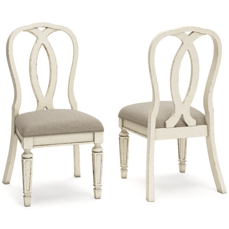 Realyn Chipped White Dining Chair, Set of 2 from Ashley Furniture - Luna Furniture