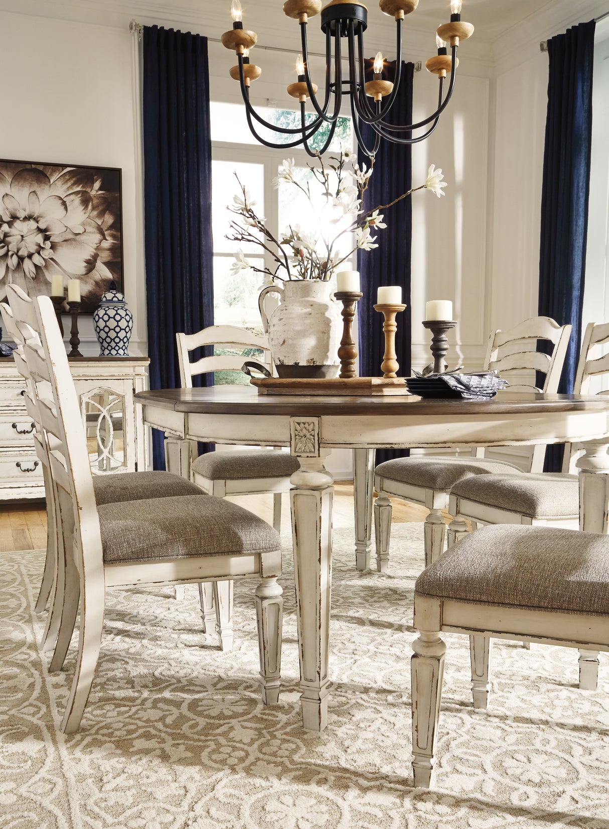 Realyn Chipped White Dining Chair, Set of 2 from Ashley Furniture - Luna Furniture
