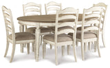 Realyn Chipped White Oval Extendable Round/Oval Ladder Dining Set from Ashley - Luna Furniture