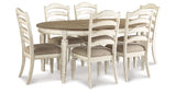 Realyn Chipped White 7-piece Oval/Round Dining Table Set from Ashley Furniture - Luna Furniture