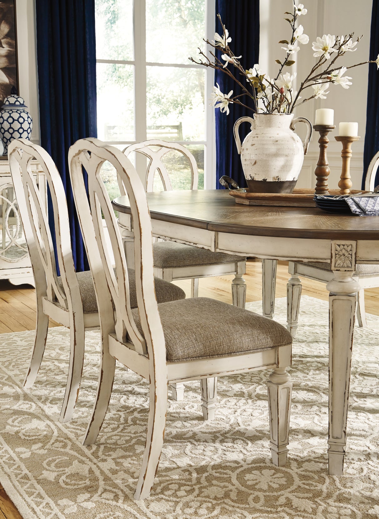 Realyn Chipped White Dining Chair, Set of 2 from Ashley Furniture - Luna Furniture