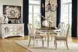 Realyn Chipped White Dining Table and 8 Ribbon Back Chairs from Ashley Furniture - Luna Furniture